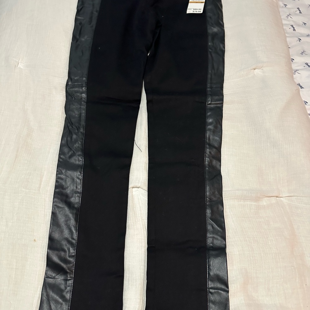 Kenneth Cole New York Black Skinny Jeans with Shiny Side Panels